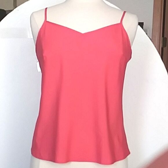 Elle Camisole Tank Top Vintage Silky Y2K Deep Coral - Picture 1 of 11